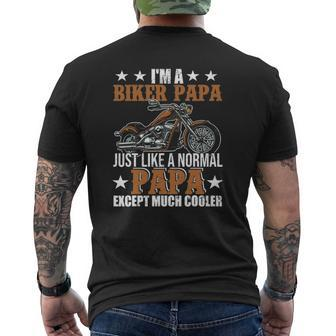 I'm A Biker Papa Happy Father's Day Matching Motorcycle Lover Mens Back Print T-shirt | Mazezy CA