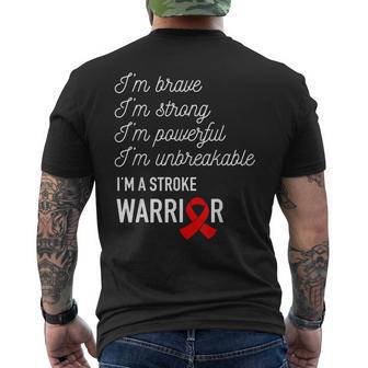 I'm Brave Strong Powerful Stroke Warrior Men's T-shirt Back Print - Monsterry DE