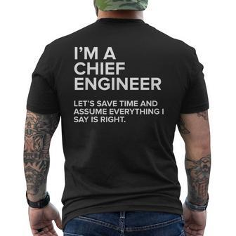 I'm A Chief Engineer Joke Women Men's T-shirt Back Print - Monsterry DE