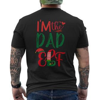 I'm The Dad Elf Matching Group Family Christmas Pajama Mens Back Print T-shirt | Mazezy