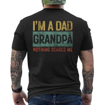I'm A Dad Grandpa Nothing Scares Me Veteran Father's Day Men's T-shirt Back Print - Thegiftio UK