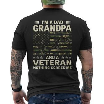 I'm A Dad Grandpa And Veteran Fathers Day American Flag Men's T-shirt Back Print - Thegiftio UK