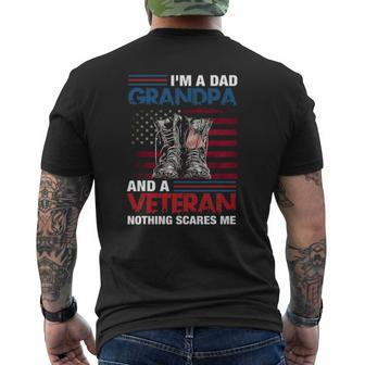 I'm A Dad Grandpa And A Veteran Nothing Scares Me Mens Back Print T-shirt | Mazezy CA