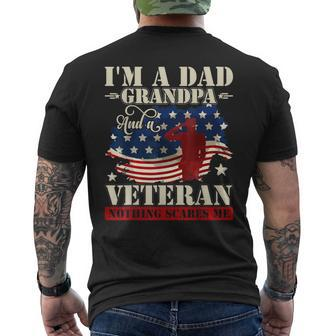 I'm A Dad Grandpa And A Veteran 4Th Of July Father's Day Men's T-shirt Back Print - Monsterry
