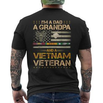 I'm A Dad A Grandpa And A Vietnam Veteran Usa Flag Men's T-shirt Back Print - Monsterry UK