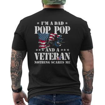 I'm A Dad Pop Pop Veteran Father's Day Men Mens Back Print T-shirt | Mazezy
