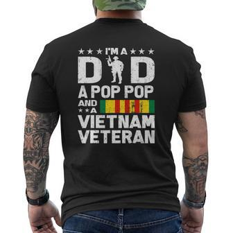 I'm A Dad Pop Pop Vietnam Veteran Fathers Day Men Mens Back Print T-shirt | Mazezy