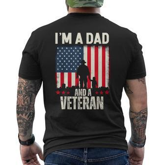 I'm A Dad And A Veteran Day Fathers Day Veteran Men's T-shirt Back Print - Thegiftio UK