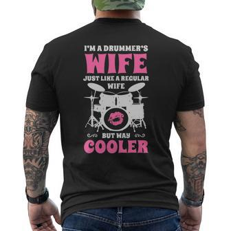 I'm A Drummer's Wife Women Drummer Drumset Drum Set Men's T-shirt Back Print | Mazezy