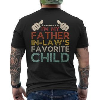 I'm My Father In Laws Favorite Child Fathers Day Retro Men's T-shirt Back Print - Seseable