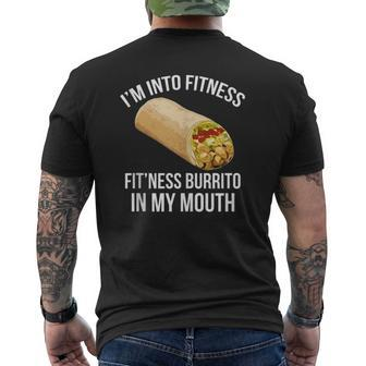 I'm Into Fitness Fitness Burrito In My Mouth Tank Top Mens Back Print T-shirt | Mazezy AU