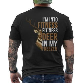I'm Into Fitness Fit'ness Deer In My Freezer Hunting Deer Men's T-shirt Back Print - Monsterry