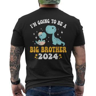 I'm Going To Be A Big Brother 2024 Announcement Dinosaur Men's T-shirt Back Print - Thegiftio UK