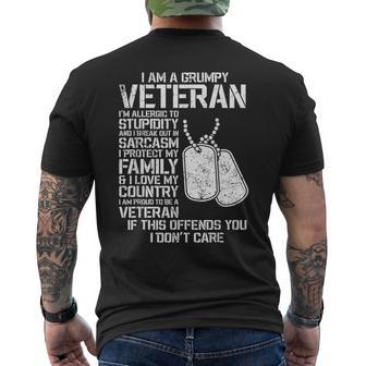 I'm A Grumpy Old Veteran Fathers Day Papa Veterans Day Men's T-shirt Back Print - Monsterry AU