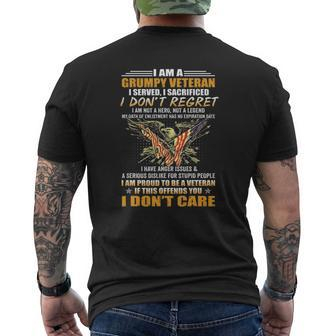 I'm A Grumpy Veteran Father's Day From Son Daughter Mens Back Print T-shirt | Mazezy