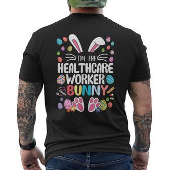 I'm The Healthcare Worker Bunny Bunny Ear Easter Men's T-shirt Back Print | Mazezy