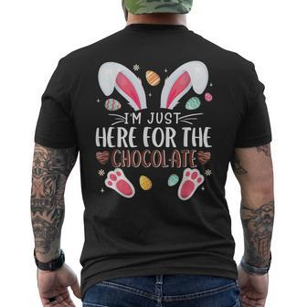 I'm Just Here For The Chocolate Cute Bunny Easter Men's T-shirt Back Print - Monsterry AU