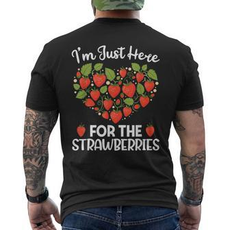 I'm Just Here For The Strawberries Cute Strawberry Lover Men's T-shirt Back Print - Thegiftio
