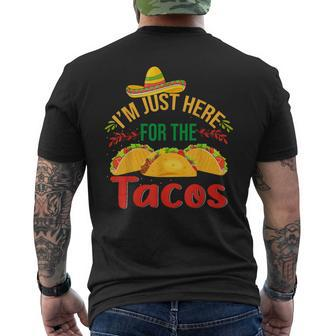 I'm Just Here For The Tacos Food Mexican Food Men's T-shirt Back Print | Mazezy UK