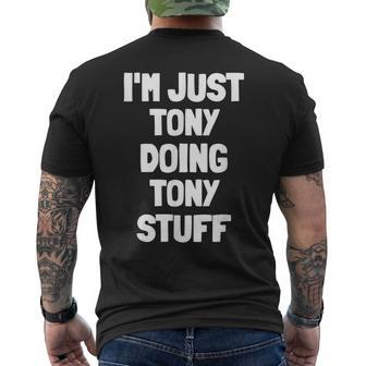 I'm Just Tony Doing Tony Stuff Boys Tony Men's T-shirt Back Print - Seseable