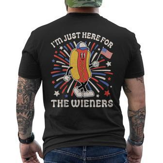 I'm Just Here For The Wieners 4Th Of July Men's T-shirt Back Print - Monsterry CA