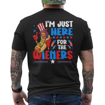 I'm Just Here For The Wieners Happy 4Th Of July Men's T-shirt Back Print - Monsterry AU