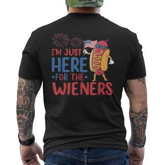 I'm Just Here For The Wieners Patriotic 4Th Of July Men's T-shirt Back Print - Monsterry CA