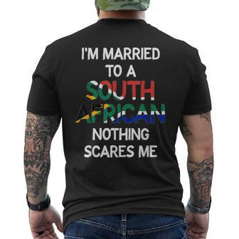 I'm Married To A South African Nothing Scares Me Men's T-shirt Back Print - Monsterry DE