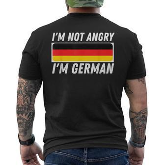 I'm Not Angry I'm German Germany Flag German-American Men's T-shirt Back Print - Monsterry UK