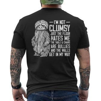 I'm Not Clumsy Just The Floor Hates Me Awkward Sloth Men's T-shirt Back Print - Monsterry CA
