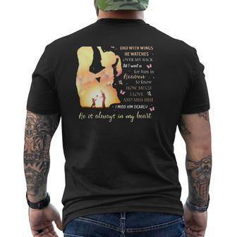 I'm Not A Fatherless Daughter I Am A Daughter To A Dad In Heaven Mens Back Print T-shirt | Mazezy