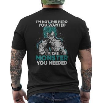 I'm Not The Hero You Wanted I'm The Monster You Needed Mens Back Print T-shirt - Thegiftio UK