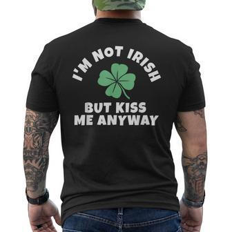 I'm Not Irish But Kiss Me Anyway St Patrick Day Lucky Men's T-shirt Back Print | Mazezy CA