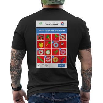 I'm Not A Robot Donut Lover's Men's T-shirt Back Print - Monsterry UK