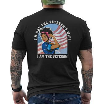 I'm Not The Veteran's Wife I Am The Vet American Flag Mens Back Print T-shirt | Mazezy