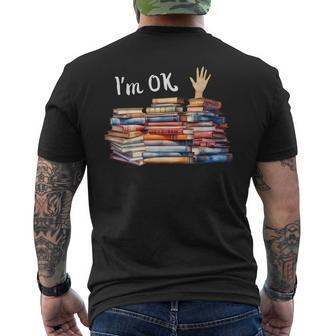 I'm Ok Book Lover Men's T-shirt Back Print - Thegiftio UK