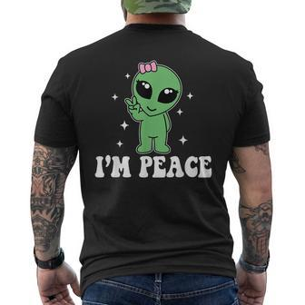 I'm Peace Alien Couples Matching Valentine's Day Men's T-shirt Back Print - Seseable