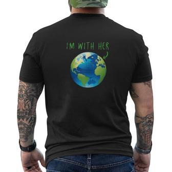 I'm With Her Planet Earth Day Climate Change Mens Back Print T-shirt - Thegiftio UK