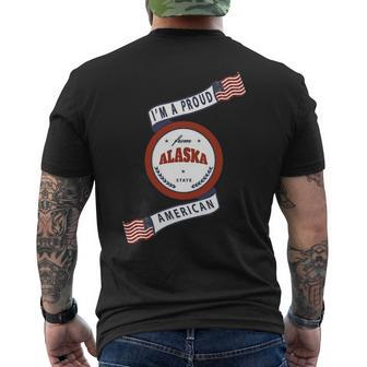 I'm A Proud American From Alaska State Men's T-shirt Back Print | Mazezy DE