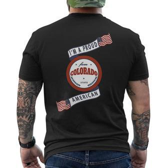 I'm A Proud American From Colorado State Men's T-shirt Back Print | Mazezy CA