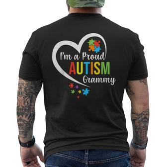 I'm A Proud Autism Grammy Love Heart Autism Awareness Puzzle Men's T-shirt Back Print - Monsterry