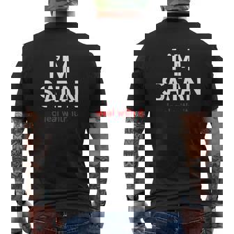I'm Satan Deal With It Devil Costume Satan Mens Back Print T-shirt - Thegiftio UK