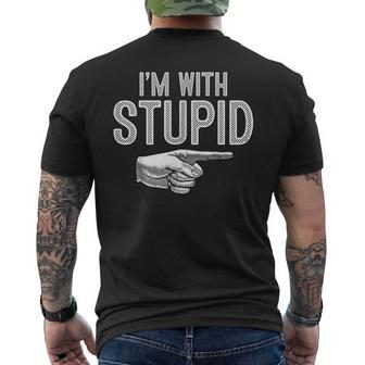 I'm With Stupid Couples Im With Stupid Men's T-shirt Back Print - Monsterry