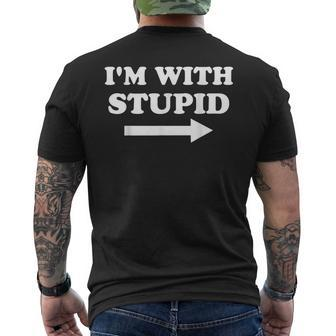 I'm With Stupid Matching Couples Humor Men's T-shirt Back Print - Monsterry CA