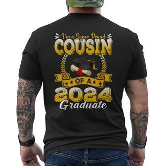I'm A Super Proud Cousin Of A 2024 Graduate Graduation Men's T-shirt Back Print - Seseable