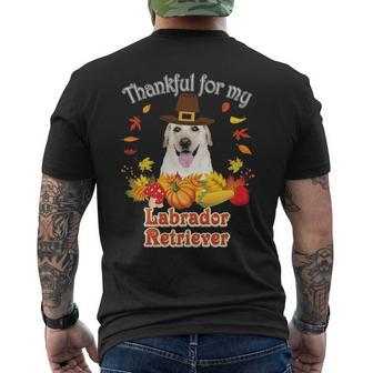 I'm Thankful For My Labrador Retriever Dog Lover Pumpkin Men's T-shirt Back Print | Mazezy