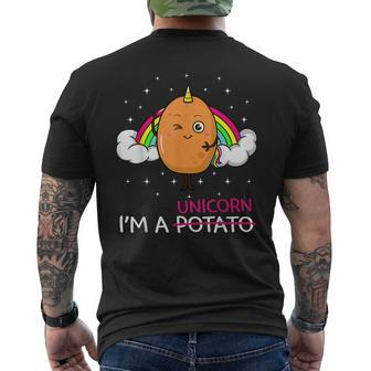 I'm A Unicorn Potato Root Vegetable Spud Vegan Keto Men's T-shirt Back Print - Monsterry
