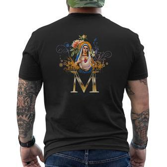 Immaculate Heart Of Mary Devotion Catholic Blessing Mens Back Print T-shirt - Thegiftio UK