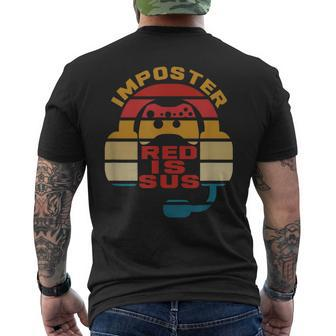 Imposter T Red Is Sus Gamer Gaming Retro Men's T-shirt Back Print - Monsterry AU