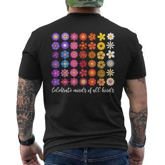 Inclusion Celebrate Minds Of All Kinds Autism Awareness Men's T-shirt Back Print | Mazezy